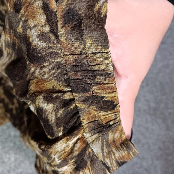 Vintage Leopard Print Skirt Women's 12 100% Silk Tiered Animal Print - Picture 9 of 9